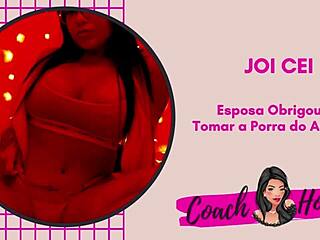 Žena vodi muža u uputstvima za drkanje