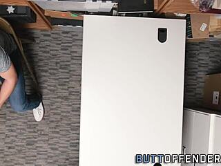 Gay Shoplifter Caught In Underwear Masturbation Scene