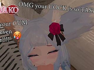 ฉันแต่งตัวเป็น Ganyu และอ้อนวอนให้คุณเสร็จบนใบหน้า... กรุณา ทาบปากและลิ้น แมวหญิง cowkini!