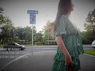 Flashing tits and upskirt in public without panties