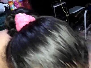 Mature woman enjoys a gentle handjob and blowjob session