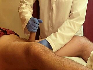 Amateur patient gets intense handjob and masturbation during urologist roleplay session!