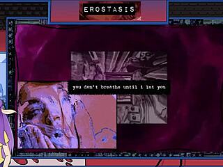 Detailed anime game with brunette and monster hentai.