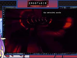 Detailed anime game with brunette and monster hentai.