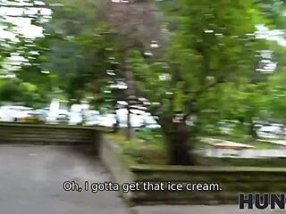 The old european guy watches his blonde wife cheating with tattooed lover in pov