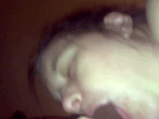 The camera shy girl returns for another intense facial experience