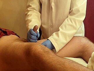 Amateur patient gets intense handjob and masturbation during urologist roleplay session!