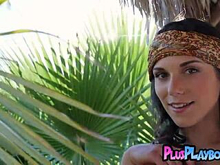 I loved watching cute Elena Generi strip outdoors with her small 18+ tits