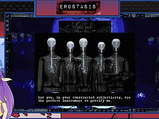 Detailed anime game with brunette and monster hentai.