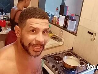 Descriptive myllena rios starts wild ebony lesbian action in kitchen