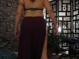 In this homemade halloween cosplay, steffi princess dances seductively with her pussy exposed