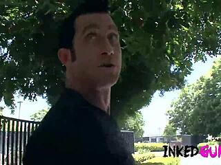 blonde briana blair from inked gurlz takes a huge dick and gets a cumshot tattooed on her