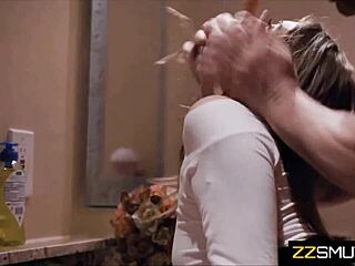 teen waitress sneaks around with married boss at wedding after hours