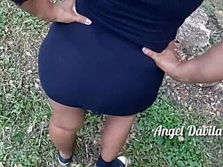 Big ass prostitute in forest gets cumshot in mouth