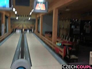 Brunette MILF bikers go balls deep for extreme POV sex at a bowling alley