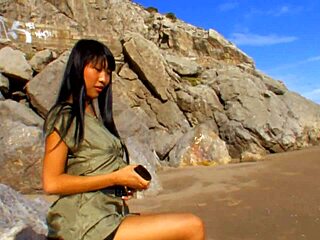 Hot Asian Pornstar Sharon Lee Strips Nude at Beach!