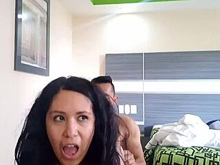 New Second Date with My Bull in Homemade Mexican Latina Doggystyle.