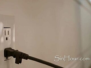 Vacuum breaks as Lucas Frost pounds Nicole Doshi's quaking pussy