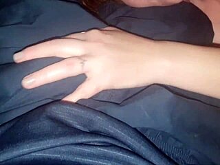 watch the redhead wife give a big blowjob and cum on feet