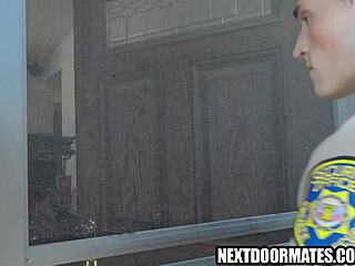 Hot Cop In Uniform Gets Bareback Assfucked And Blowjob