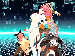 Four girls sing and undress in this anime