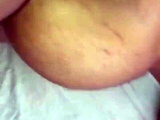 horny slut rides a strange little 18+ dick doggystyle, tits bouncing 😈