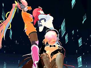 Four girls sing and undress in this anime