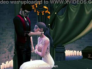 Masquerade night in 3d hentai, preview version with gangbang action