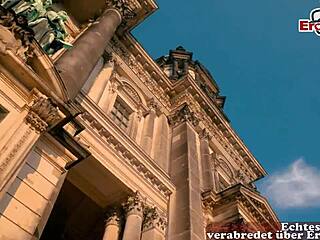 Skinny teen 18+ in red lingerie and nylons enjoys German POV sex date