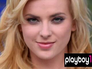 ウクライナの金髪サシャ・ボニロバが巨大な天然おっぱいを披露する熱いストリップ