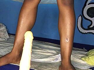 crazybitch263 loves to ride her 12 inches dildo deep whiles online boyfriend is watching