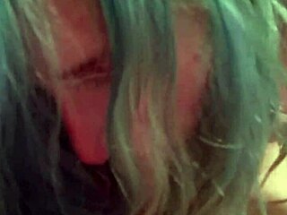 blue hair girl gives me a long blowjob