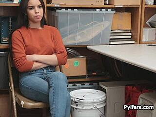 Teen Latina Thief Blows Guard After Getting Caught in Action