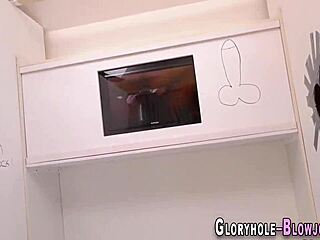 Gloryhole Teen Fucked Hard with Interracial Monster Cock and Gets Sticky Creampie