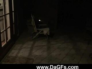 An Ebony Woman Sucks Balls and Blows While Flashing in Exhibitionist Interracial Scene.