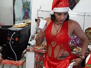 My Wife's Brazilian Slut Throws A Christmas Party And Calls Two Monster Cocks To Fuck Her Big Ass Pussy Until She Cums Hard