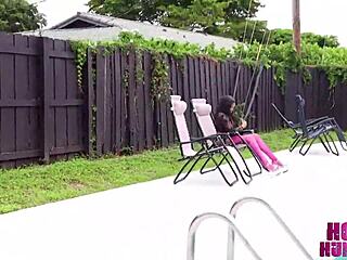 cute coed jordyn falls bends over her big brown booty for hard black cock