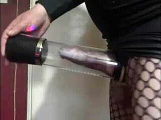 I, a bisexual crossdresser, use a pump to get bigger for homemade fun