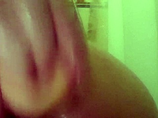 sexy lesbian anal with big dildo in shower