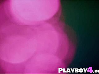 Όμορφη μοντέλα με μεγάλα στήθη δείχνει απίθανα βυζιά σε παθιασμένη πόζα