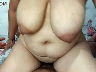 Blonde beauty with big tits rides a thick cock in her tight colombian pussy.