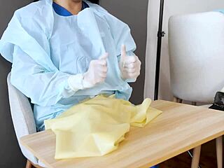 Wow! Sjekk denne ville sykepleieren i latexhansker på sykehuset for kinkig fetisjlek!