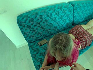 My stepsister got my dick instead of candy and I cum in her mouth