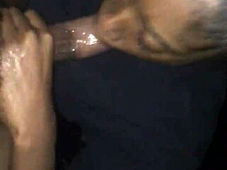 Black guy with monster cock gets intense blowjob