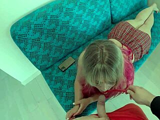 My stepsister got my dick instead of candy and I cum in her mouth