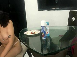 Latina Gets Super Horny Eating Cock With Strawberry And Cream Part 1