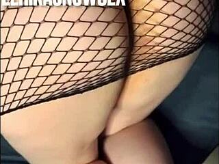 Elle jouit la salope bent over big ass monster cock doggystyle in stockings