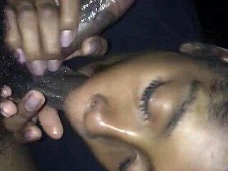 Black guy with monster cock gets intense blowjob