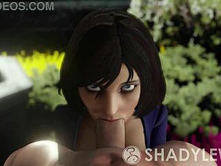 Elizabeth performs blowjob in 3D hentai game