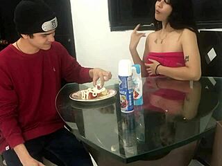 Latina Gets Super Horny Eating Cock With Strawberry And Cream Part 1